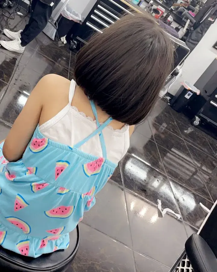 Girl’s chin-length bob, cut at EverCutz