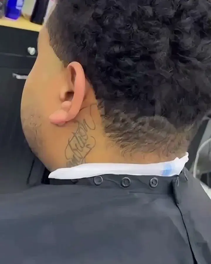Textured top with a tapered neckline, cut at EverCutz
